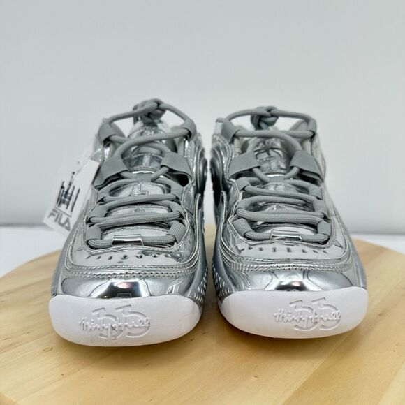 Fila Mens Grant Hill 3 Metallic Silver Sneakers Size 7 NEW Athletic Workout - Picture 2 of 9